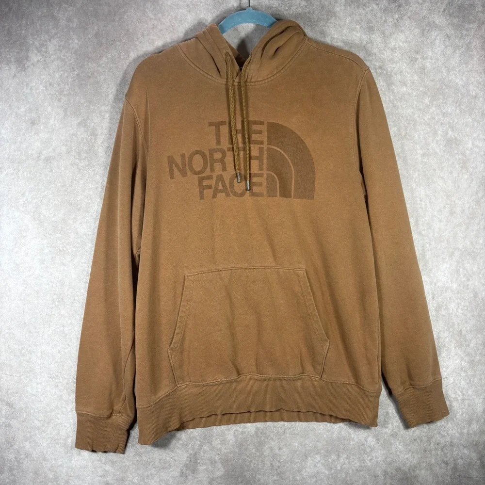 The‎ North Face Hoodie Mens Medium Brown Half Dome Logo Pullover Fleece Outdoors